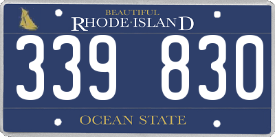 RI license plate 339830