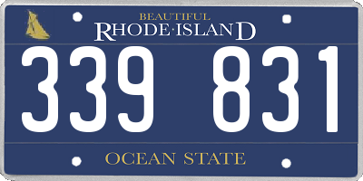 RI license plate 339831