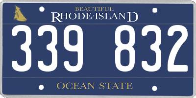RI license plate 339832