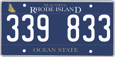 RI license plate 339833