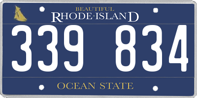 RI license plate 339834