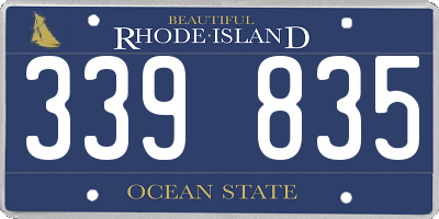 RI license plate 339835