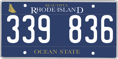 RI license plate 339836