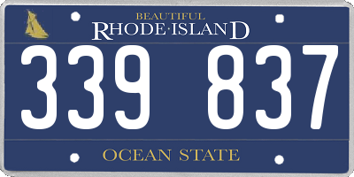 RI license plate 339837