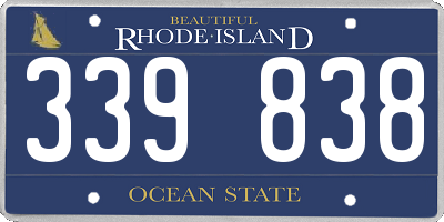 RI license plate 339838