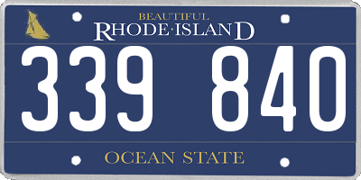 RI license plate 339840
