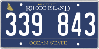RI license plate 339843