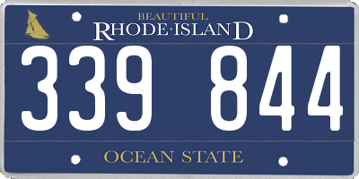 RI license plate 339844