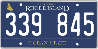 RI license plate 339845