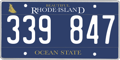 RI license plate 339847
