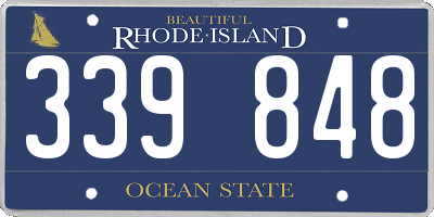 RI license plate 339848