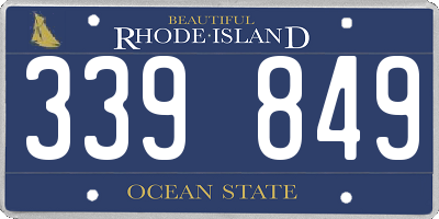 RI license plate 339849