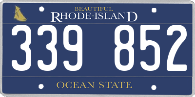 RI license plate 339852