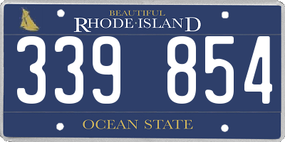 RI license plate 339854