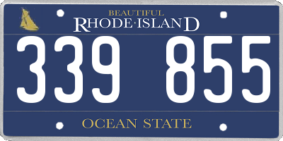 RI license plate 339855