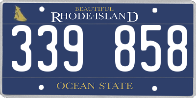 RI license plate 339858