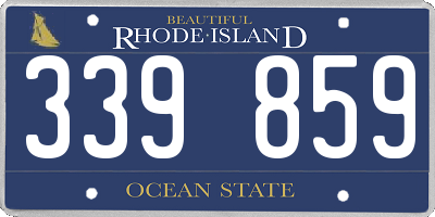 RI license plate 339859