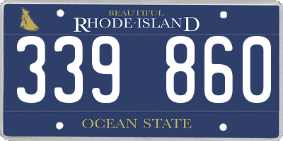 RI license plate 339860