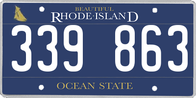 RI license plate 339863