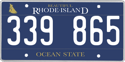 RI license plate 339865