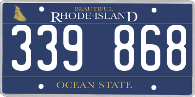 RI license plate 339868