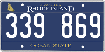 RI license plate 339869