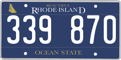 RI license plate 339870