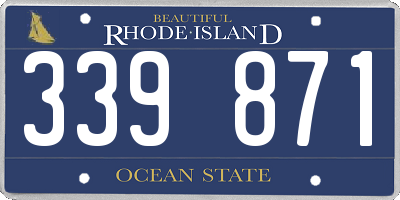 RI license plate 339871