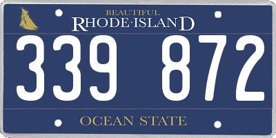RI license plate 339872