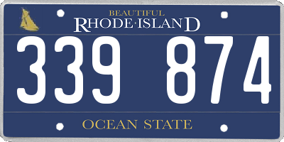 RI license plate 339874