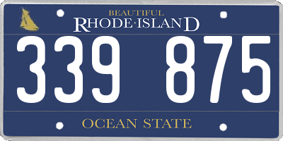 RI license plate 339875
