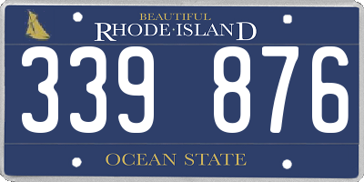 RI license plate 339876
