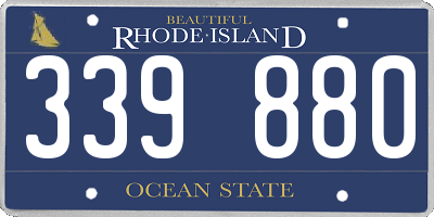 RI license plate 339880