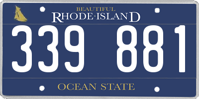 RI license plate 339881
