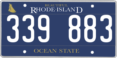 RI license plate 339883
