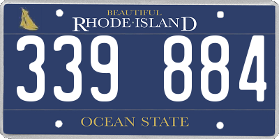 RI license plate 339884
