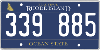 RI license plate 339885