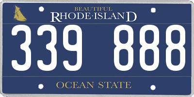 RI license plate 339888
