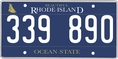 RI license plate 339890