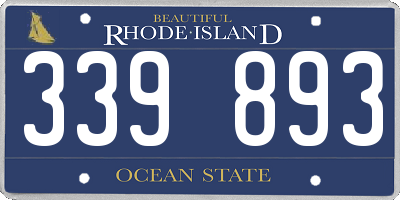 RI license plate 339893