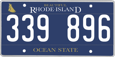 RI license plate 339896