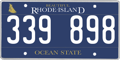 RI license plate 339898