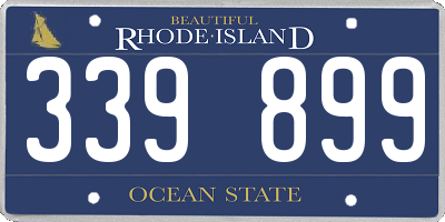 RI license plate 339899
