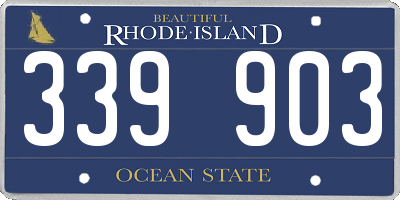 RI license plate 339903