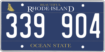RI license plate 339904