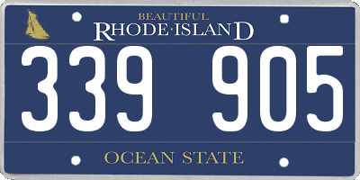 RI license plate 339905