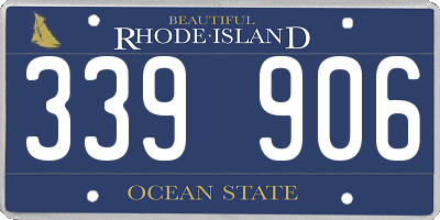 RI license plate 339906