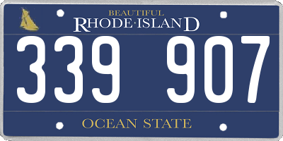 RI license plate 339907
