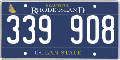 RI license plate 339908