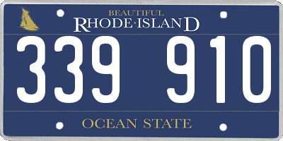 RI license plate 339910